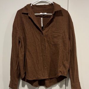 Madewell Brown Button-Up Shirt 100% Cotton